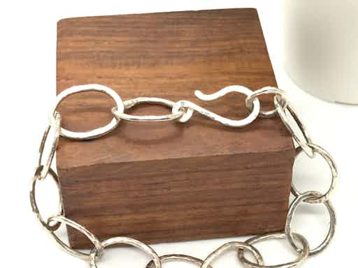 Rustic Fused Silver Bracelet