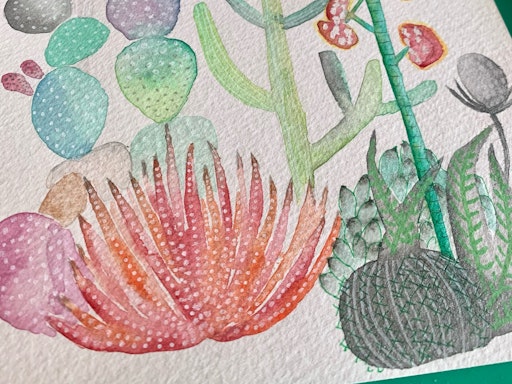 Watercolour Succulent Painting