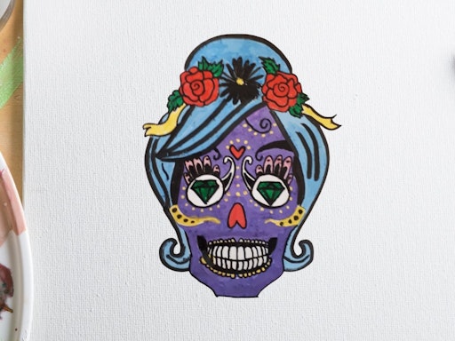 Paint a Sugar Skull on Canvas