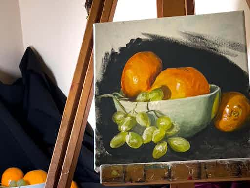 Still life painting with Rhi