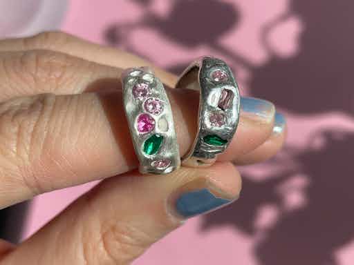 Organic Silver Ring with Stones Jewellery making WeTeachMe