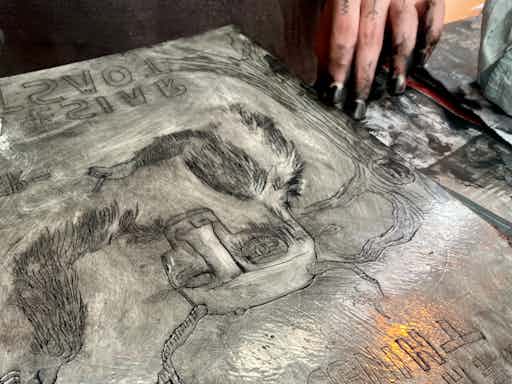Bamboo Printing with Oils