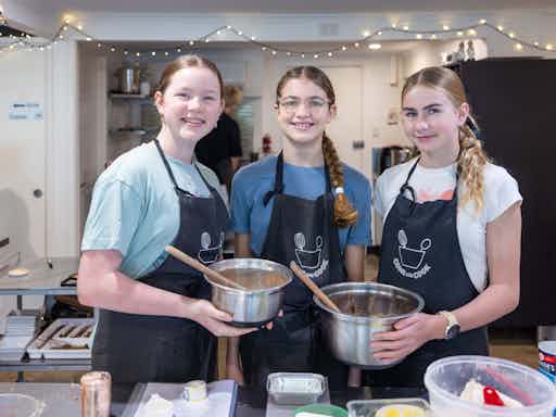 Brisbane kids cooking class Italian themed meal making fun.