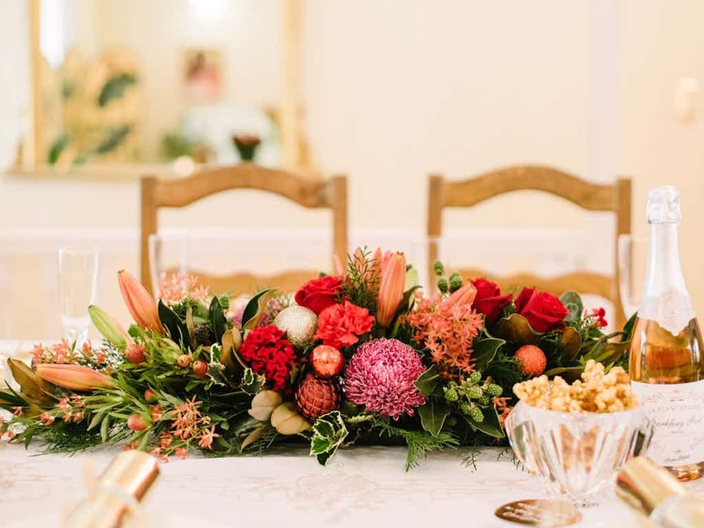Christmas Table Arrangement - Long and low