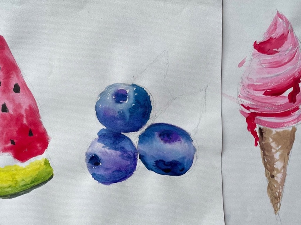 Summer Treats - watercolours (holiday program)