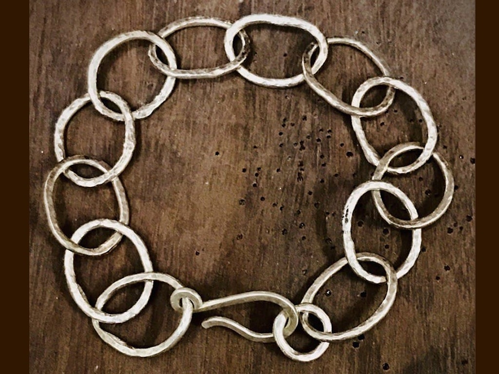 Rustic Fused Silver Bracelet
