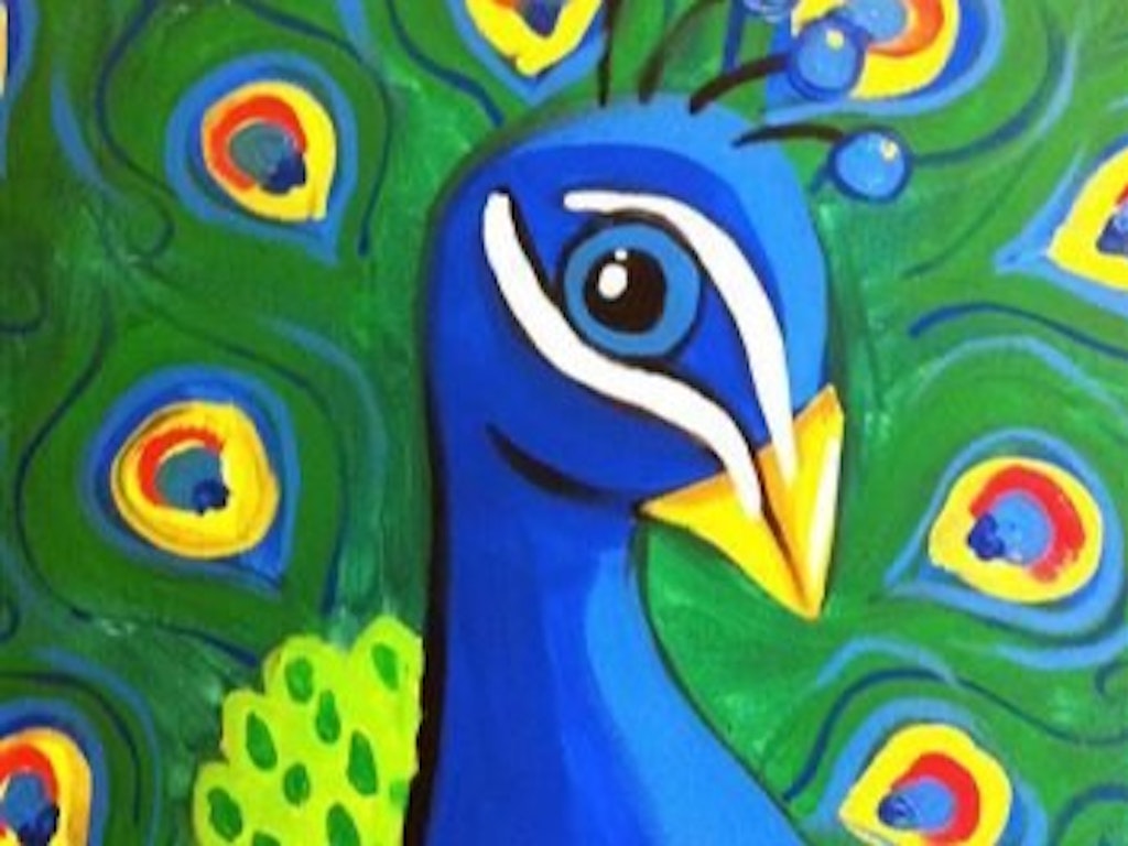 Essendon School Holiday Painting Class - Peacock | WeTeachMe