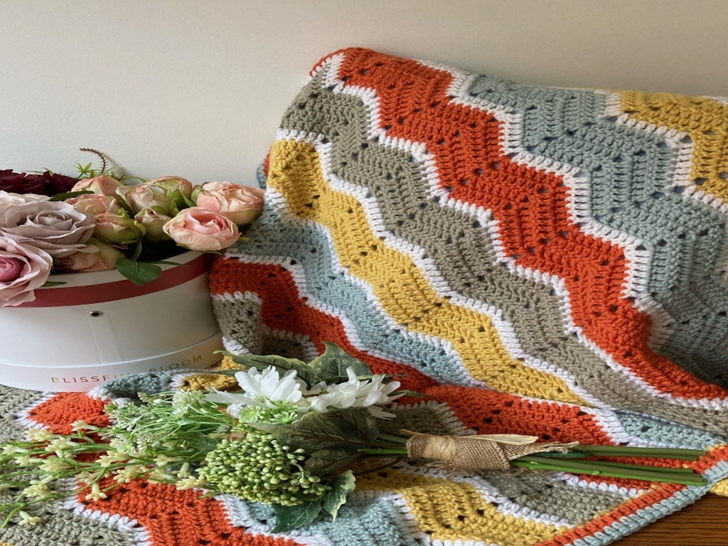 Easy Chevron Crochet Blanket