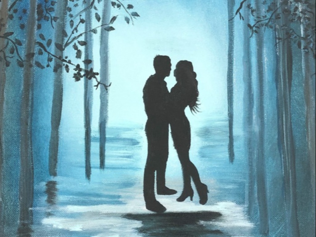 STUNNING SILHOUETTES....with Wine & Paint....
