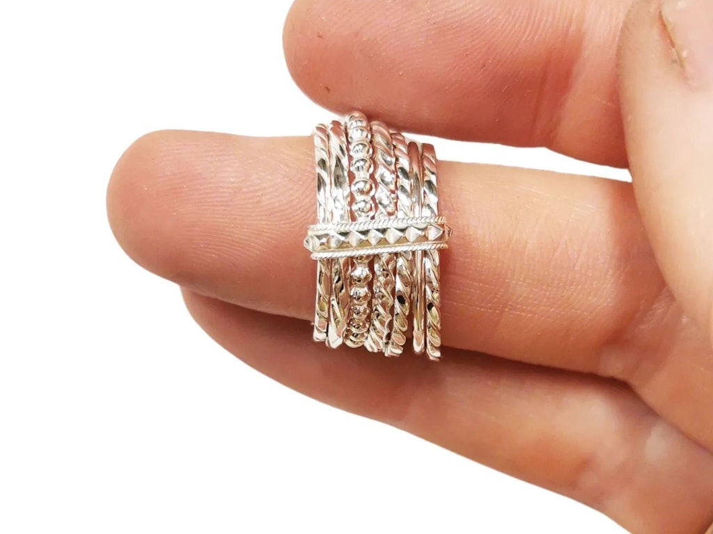 Silver stacker rings