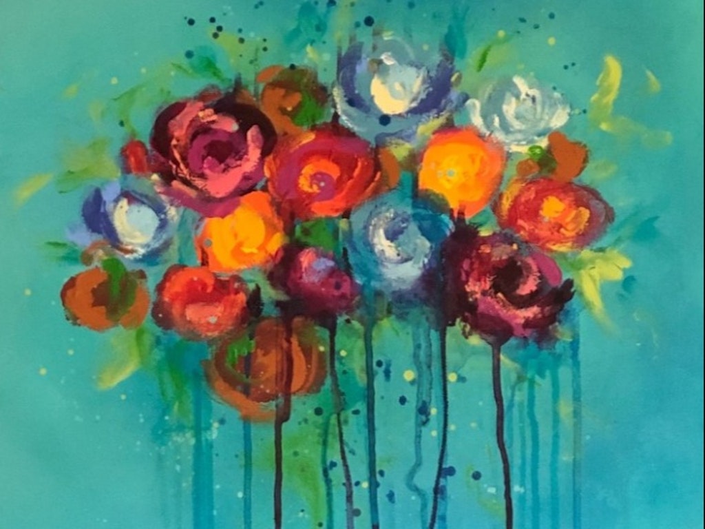 DRIPPY BLOSSOMS...Paint and Sip..BYO....