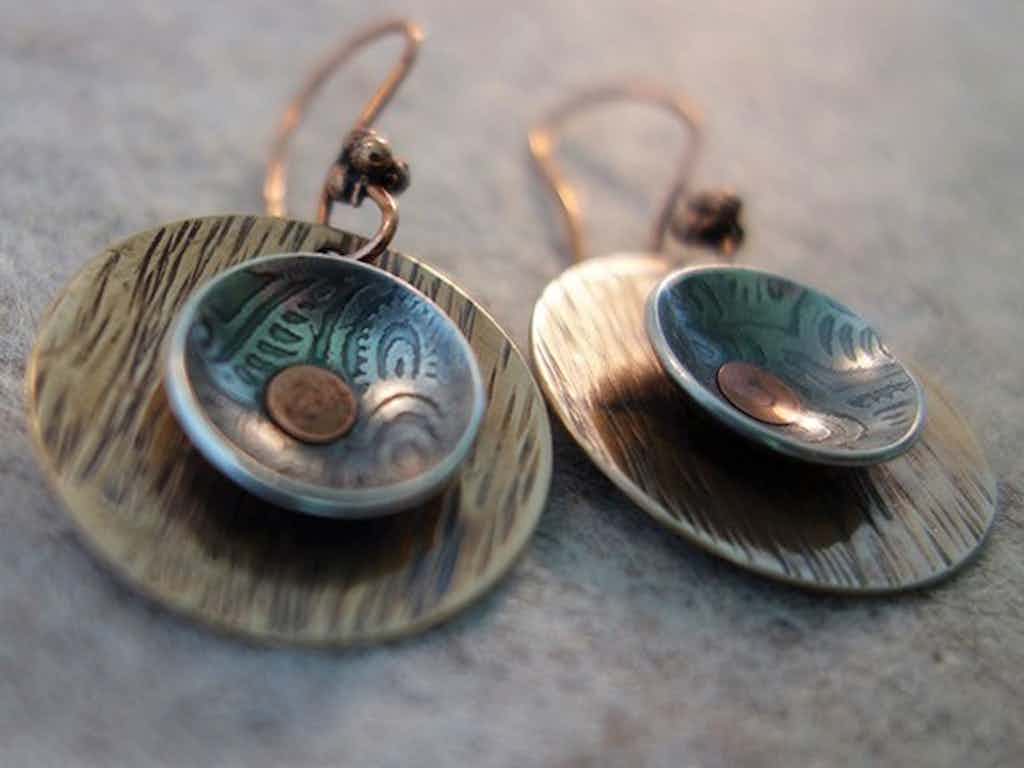 Riveted Cup Earrings