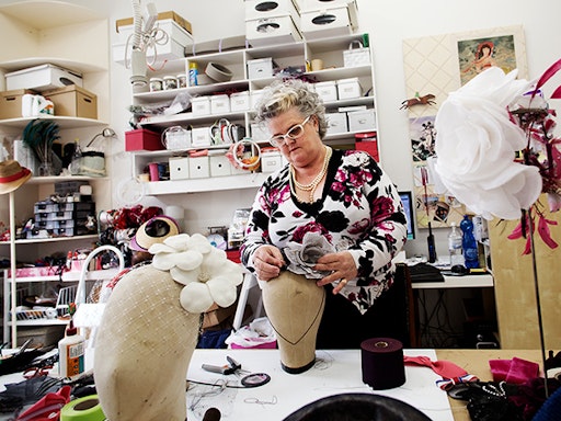 Julie at her studio in Seppeltsfield Winery (Photo Credit to Paul Jeffers/Guardian)